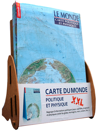 Display 5 cartes du Monde : politique et physique