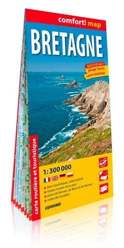 Bretagne 1/300.000 (Carte Grand Format Laminée)