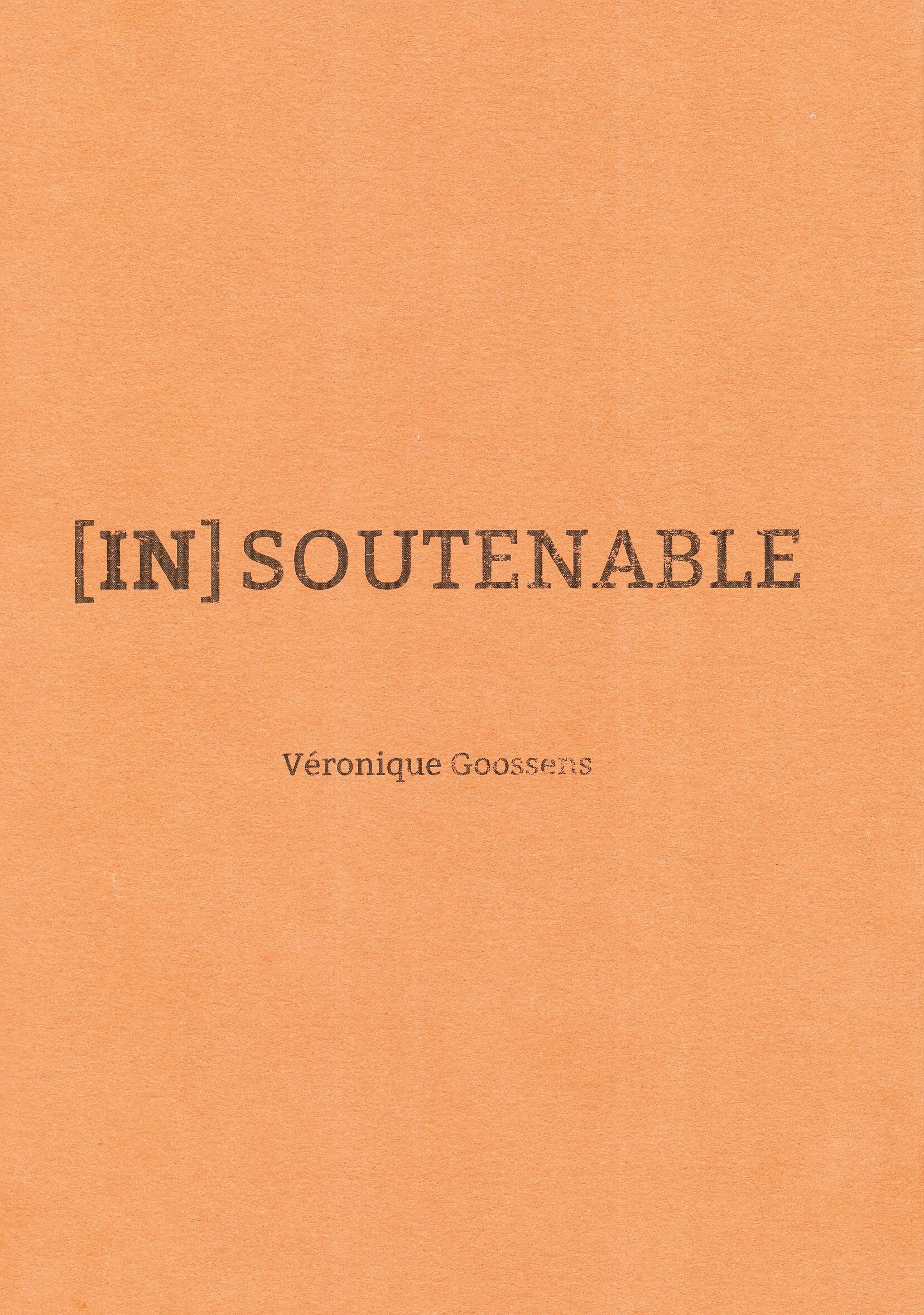 [IN]SOUTENABLE