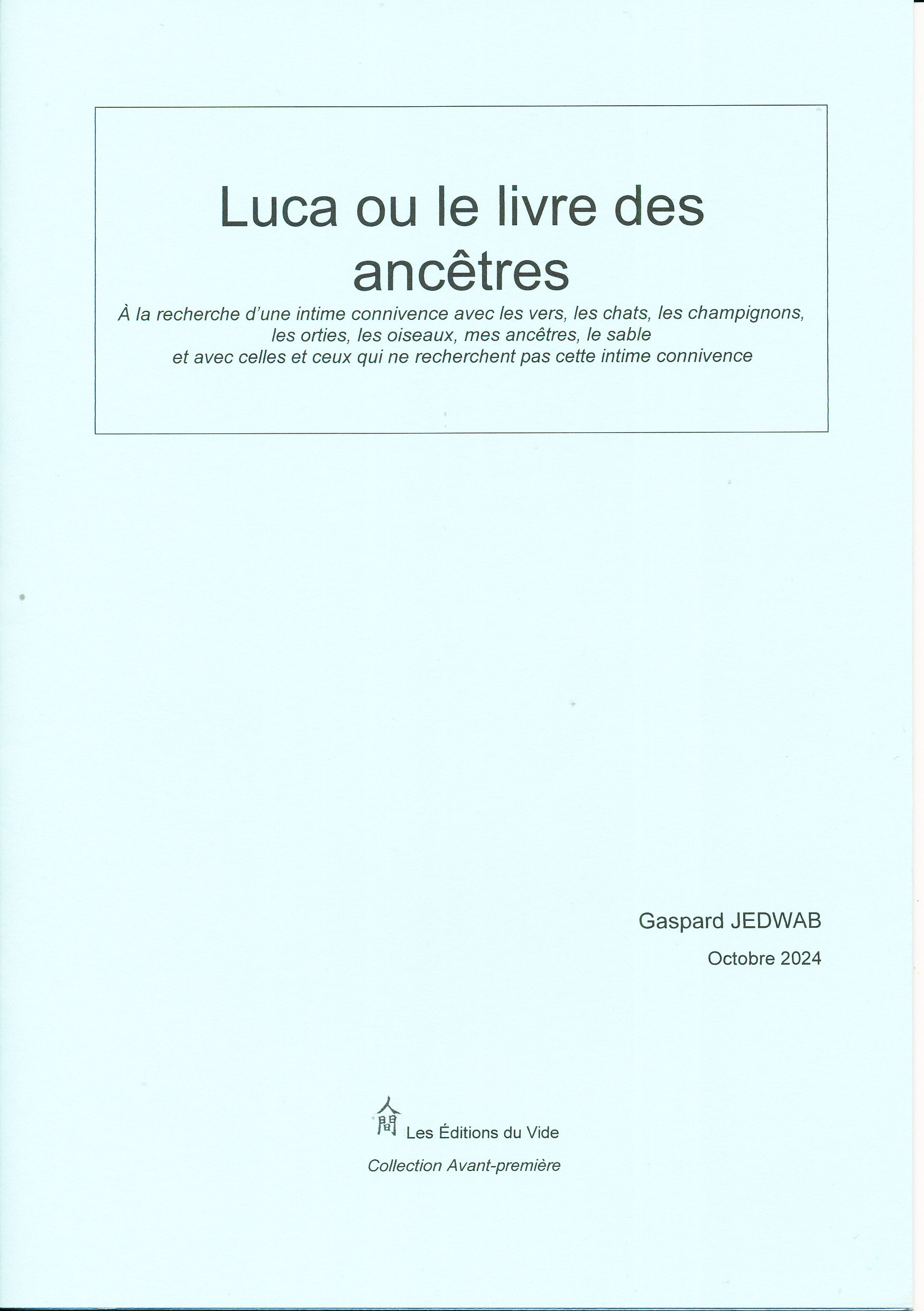 Luca ou le livre des ancêtres