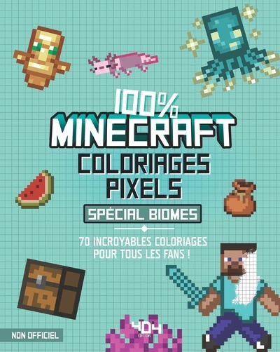 Coloriages pixel - 100 % Minecraft - spécial biomes