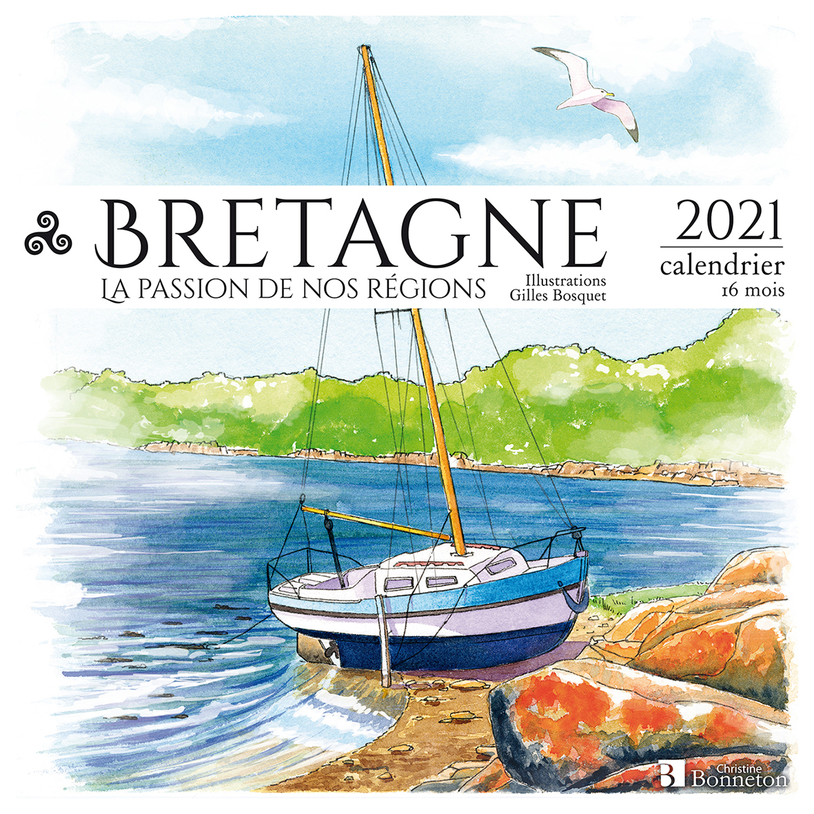 Calendrier Bretagne 2021 -Dessins à l'aquarelle-