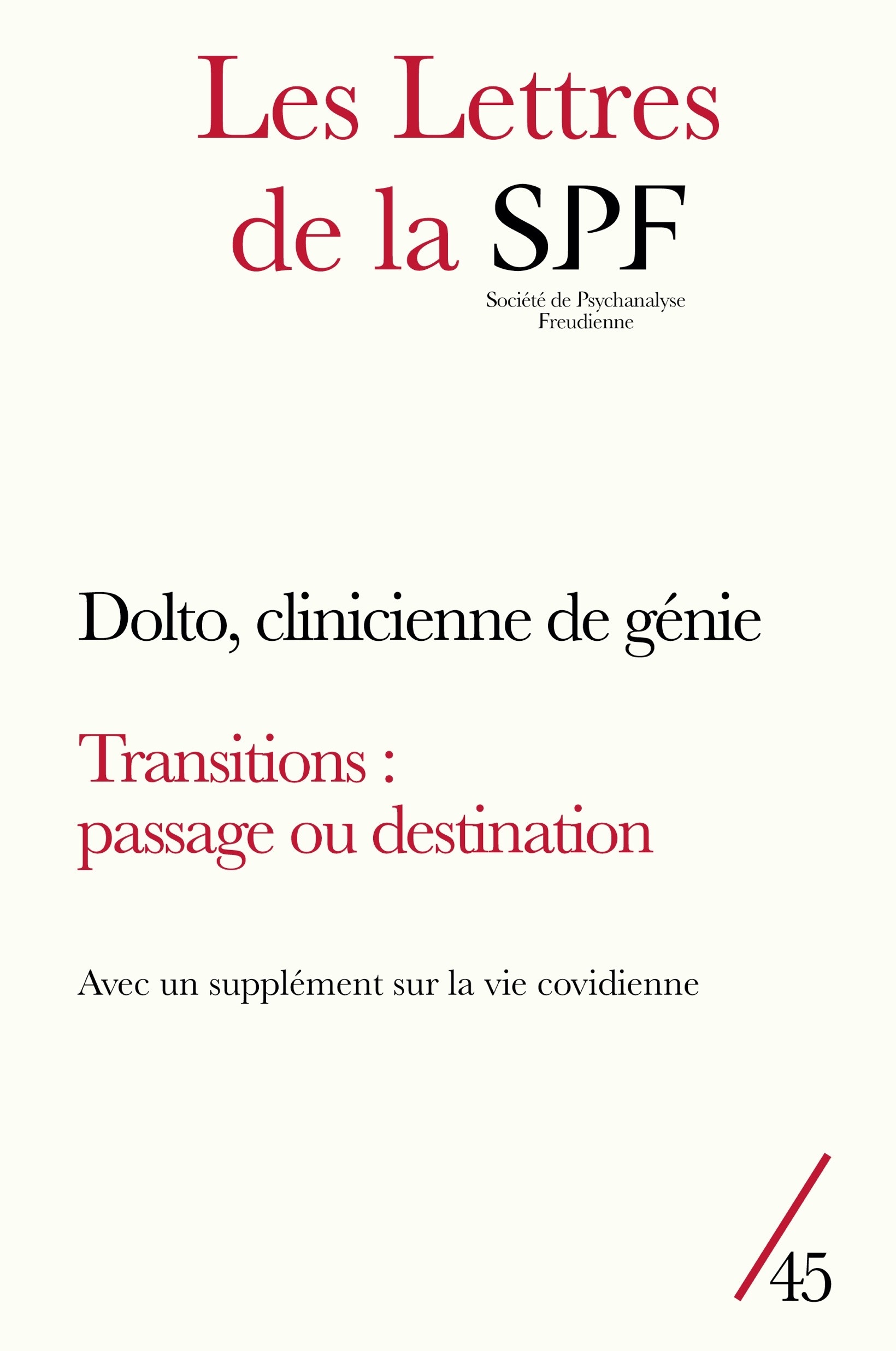 Les Lettres de la SPF n°45