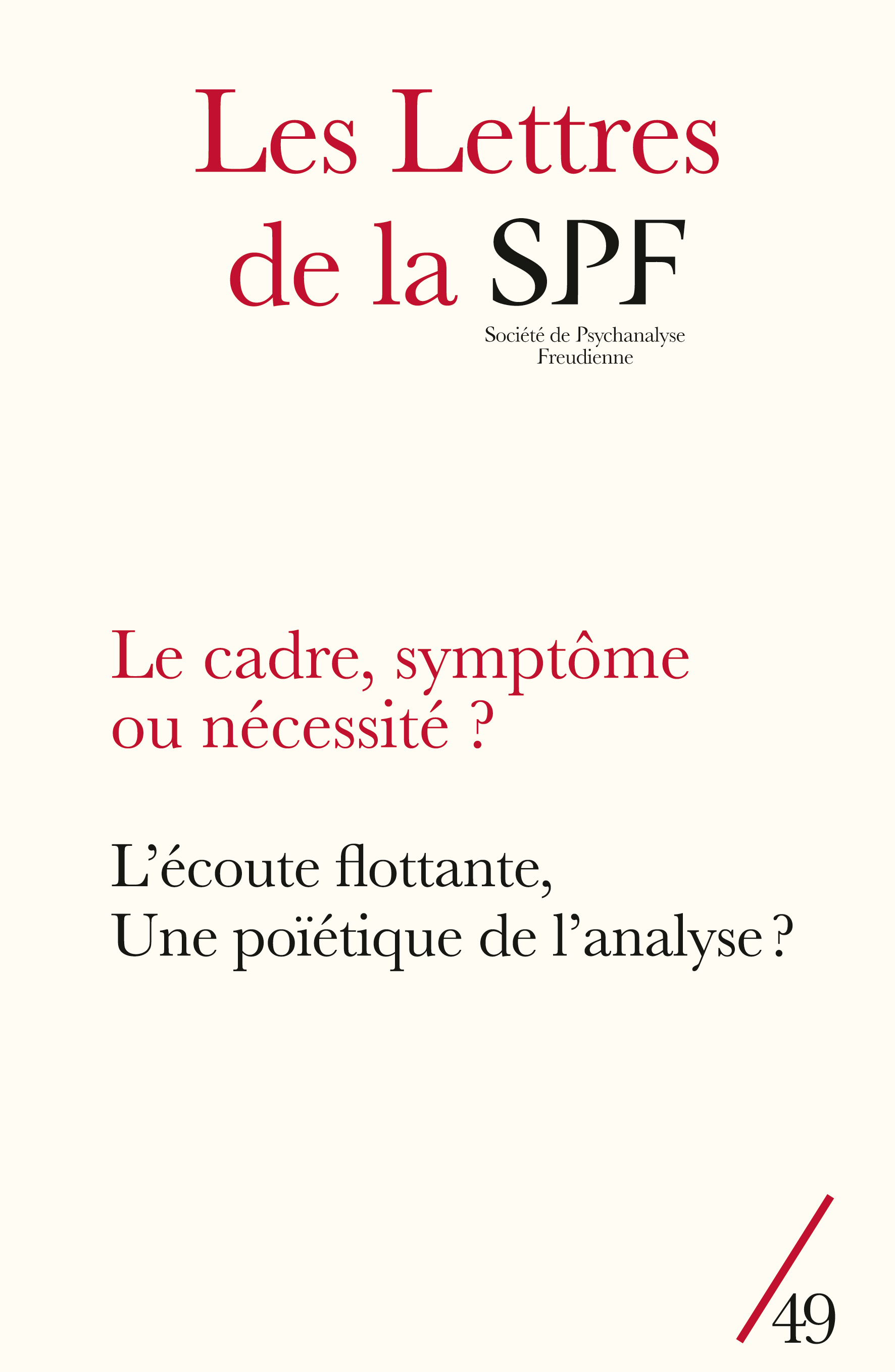Les Lettres de la SPF, 49