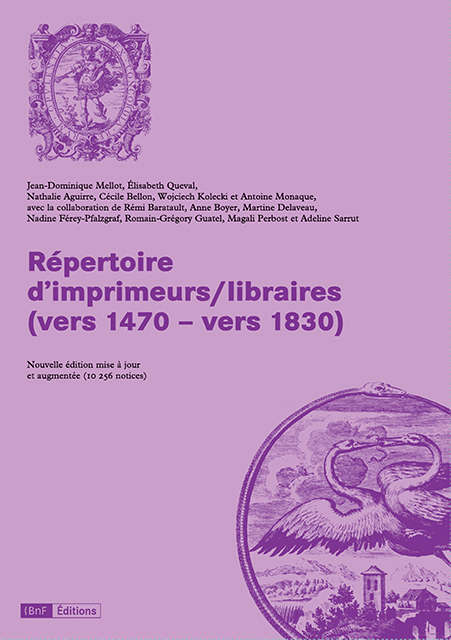 Répertoire d’imprimeurs/libraires (vers 1470-vers 1830)