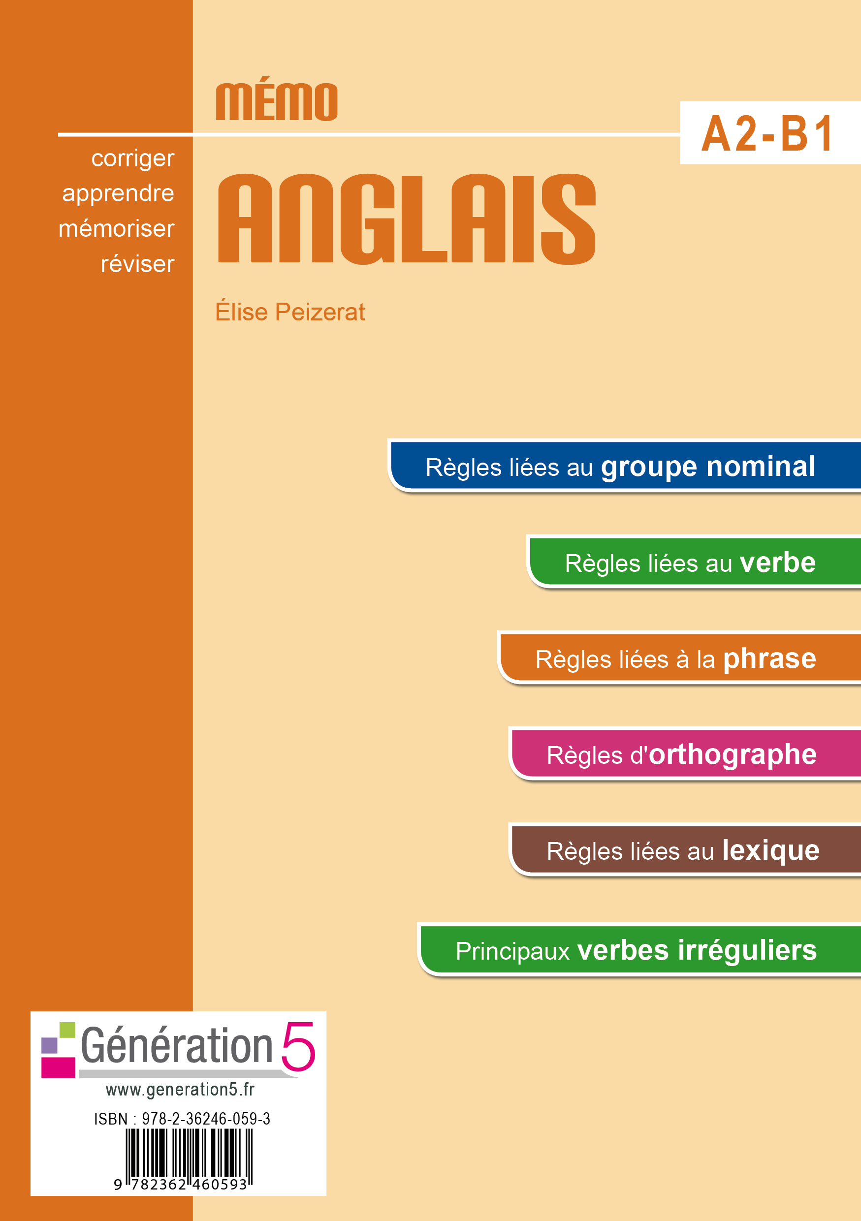 Mémo anglais A2-B1 (Collège) - édition 2016