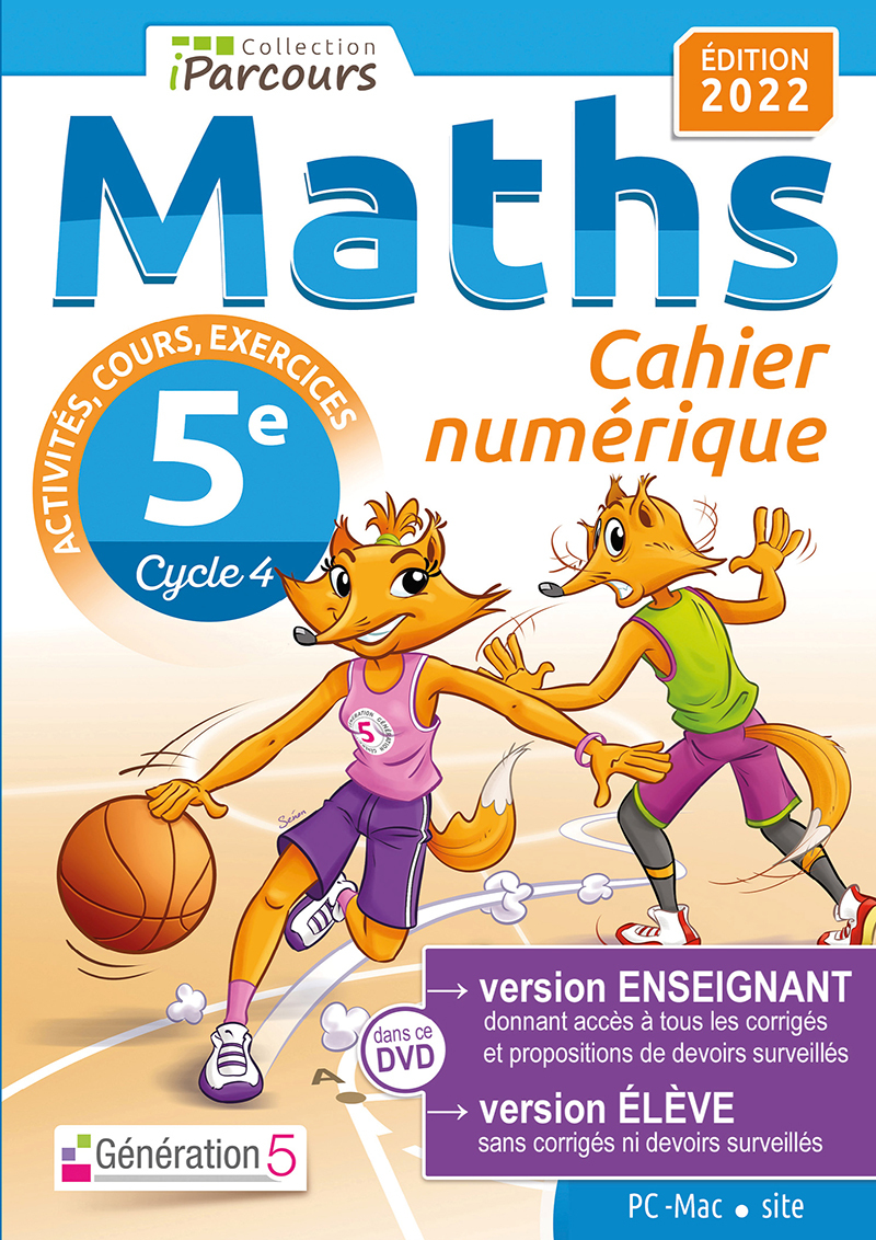 Cahier numérique iParcours Maths 5e (DVD enseignant site) 2022