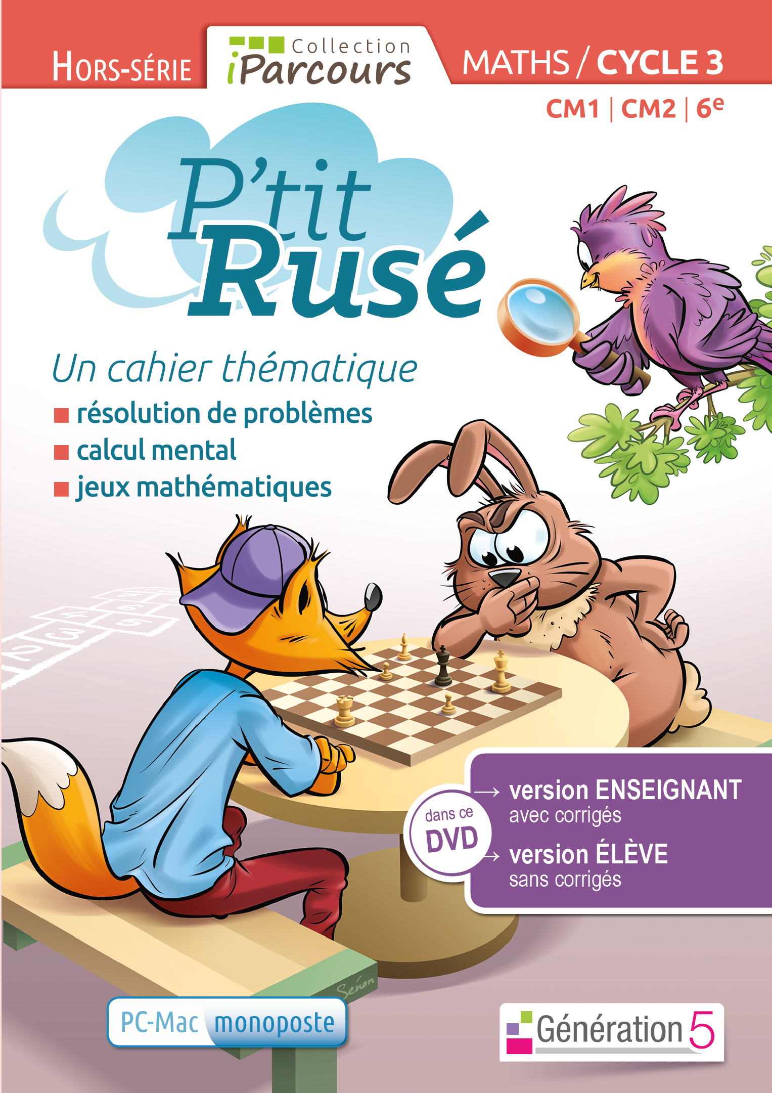 Cahier numérique P'tit Rusé Maths Cycle 3 (DVD enseignant monoposte) 2018