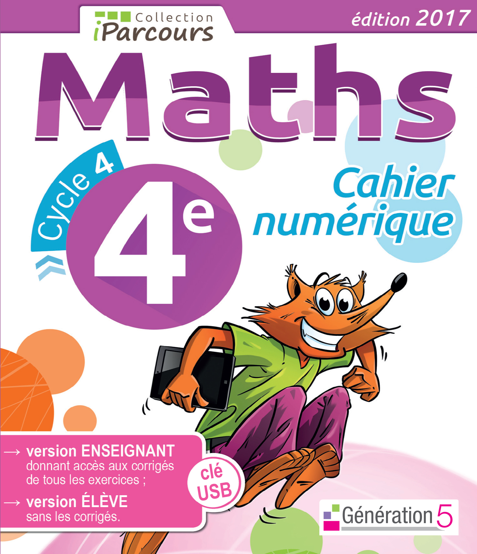 Cahier numérique iParcours Maths 4e (clé USB) 2017