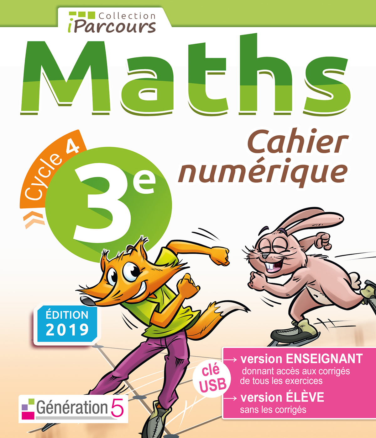 Cahier numérique iParcours maths 3e (clé USB) 2019