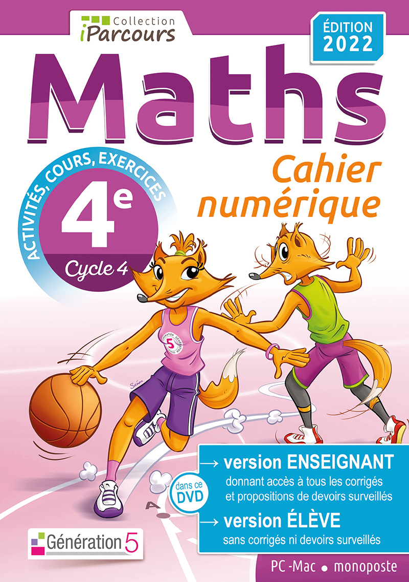 Cahier numérique iParcours Maths 4e (DVD enseignant monoposte) 2022