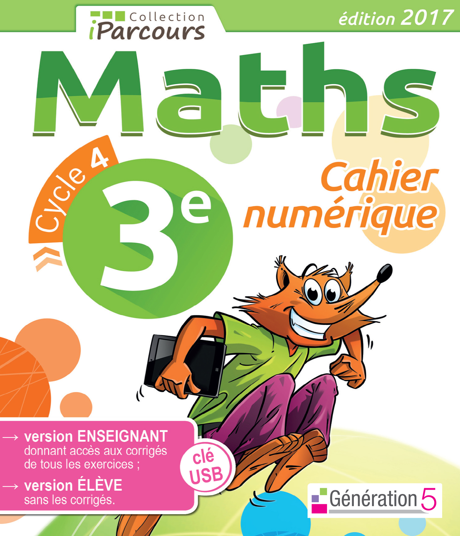 Cahier numérique iParcours Maths 3e (clé USB) 2017