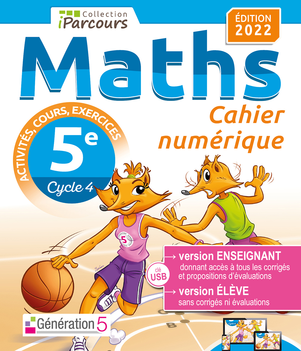 Cahier numérique iParcours Maths 5e (clé USB) 2022