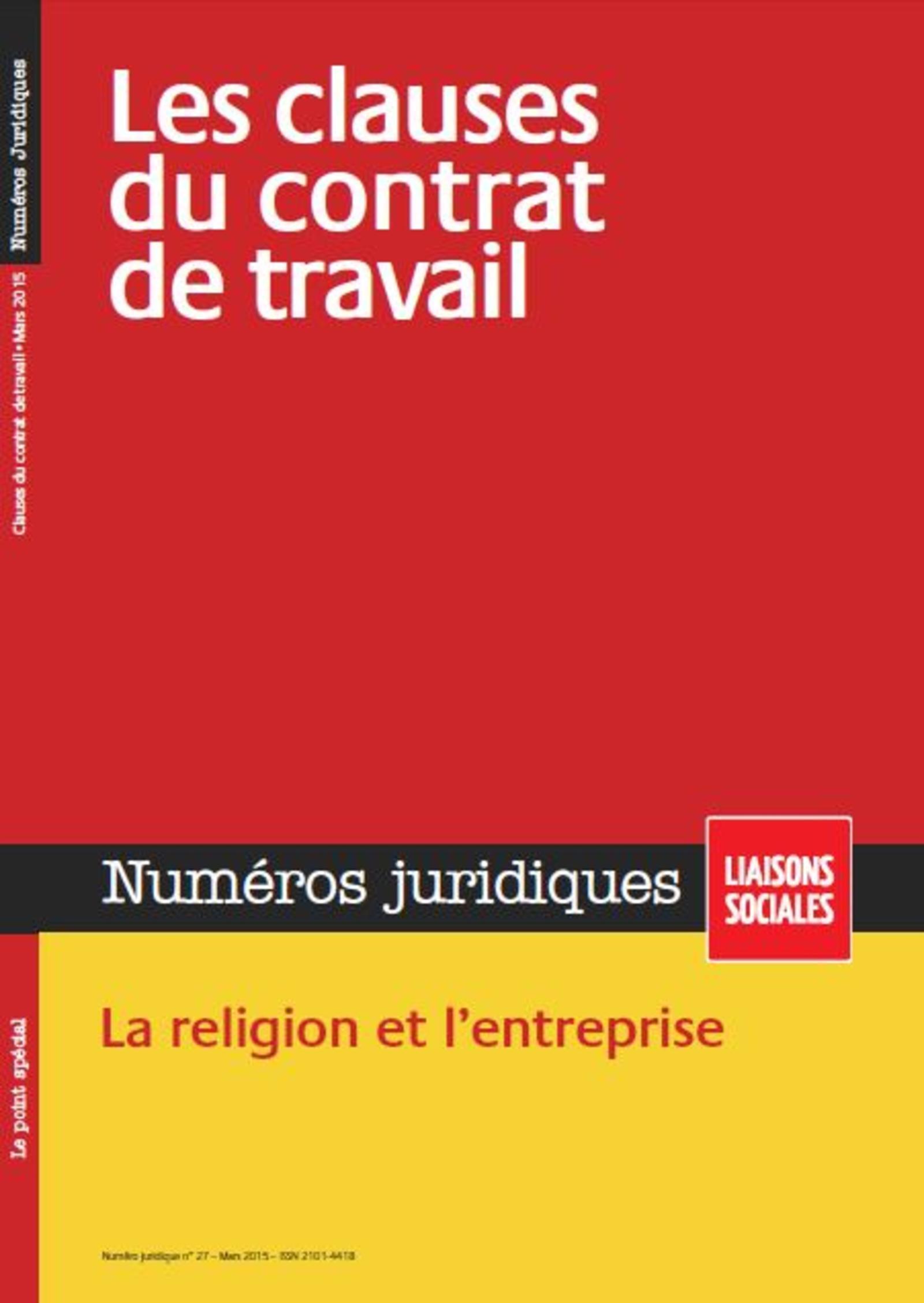 Les clauses du contrat de travail - Mars 2015