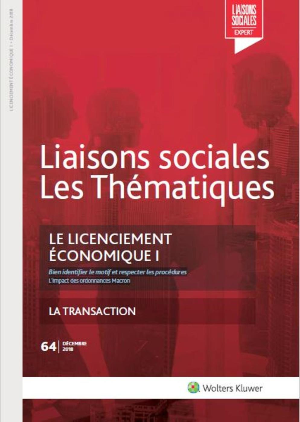 Le licenciement économique I - n°64 - Décembre 2018
