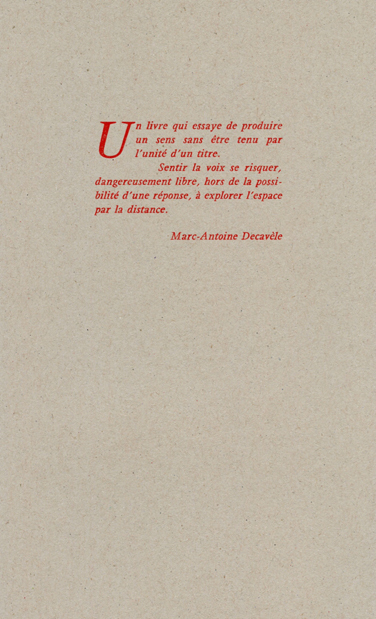 [Sans l'unité d'un titre]