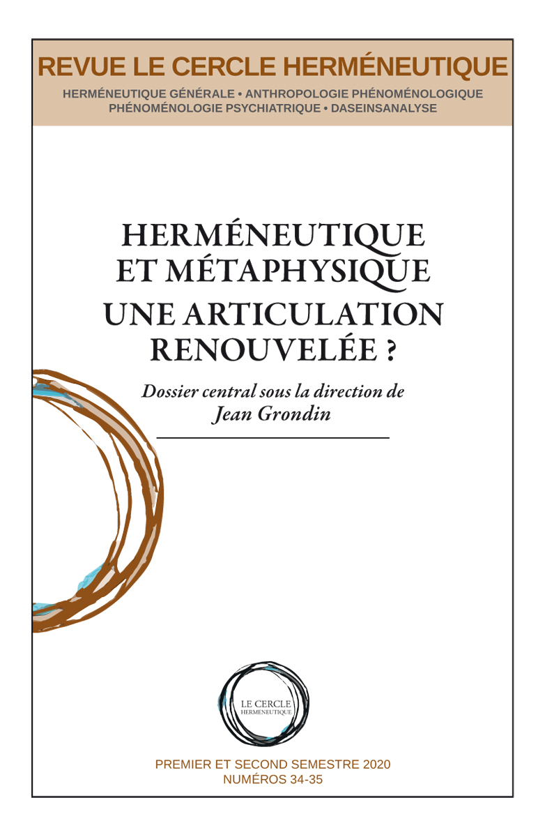 HERMENEUTIQUE ET METAPHYSIQUE UNE ARTICULATION RENOUVELEE?