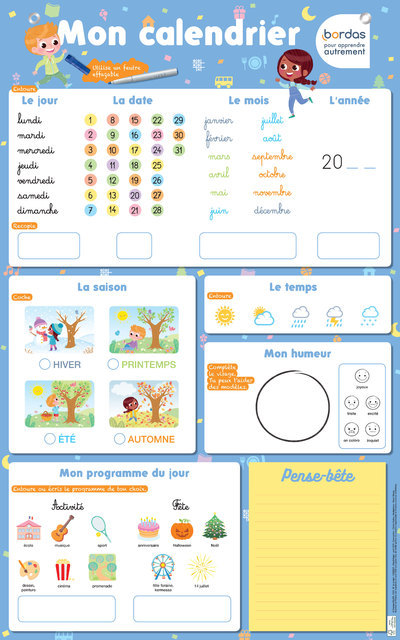 Les posters effaçables - Mon Calendrier
