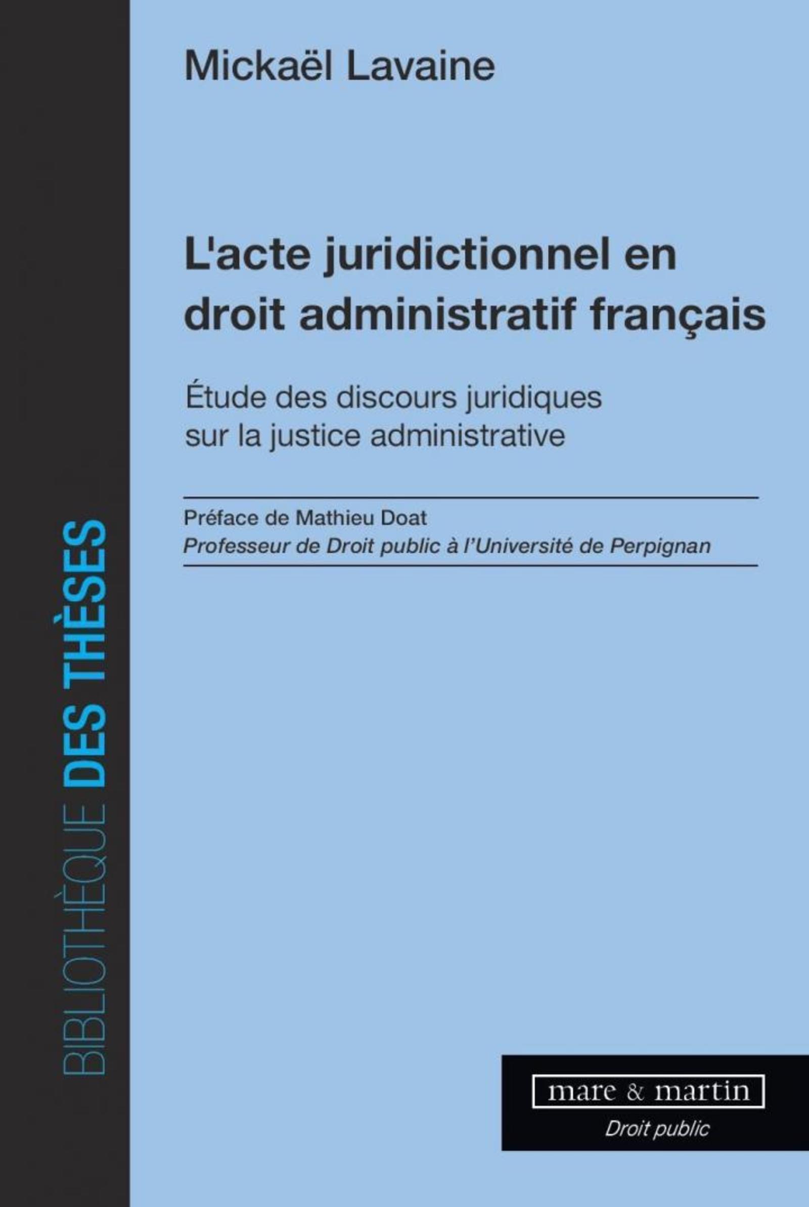L'acte juridictionnel en droit administratif français