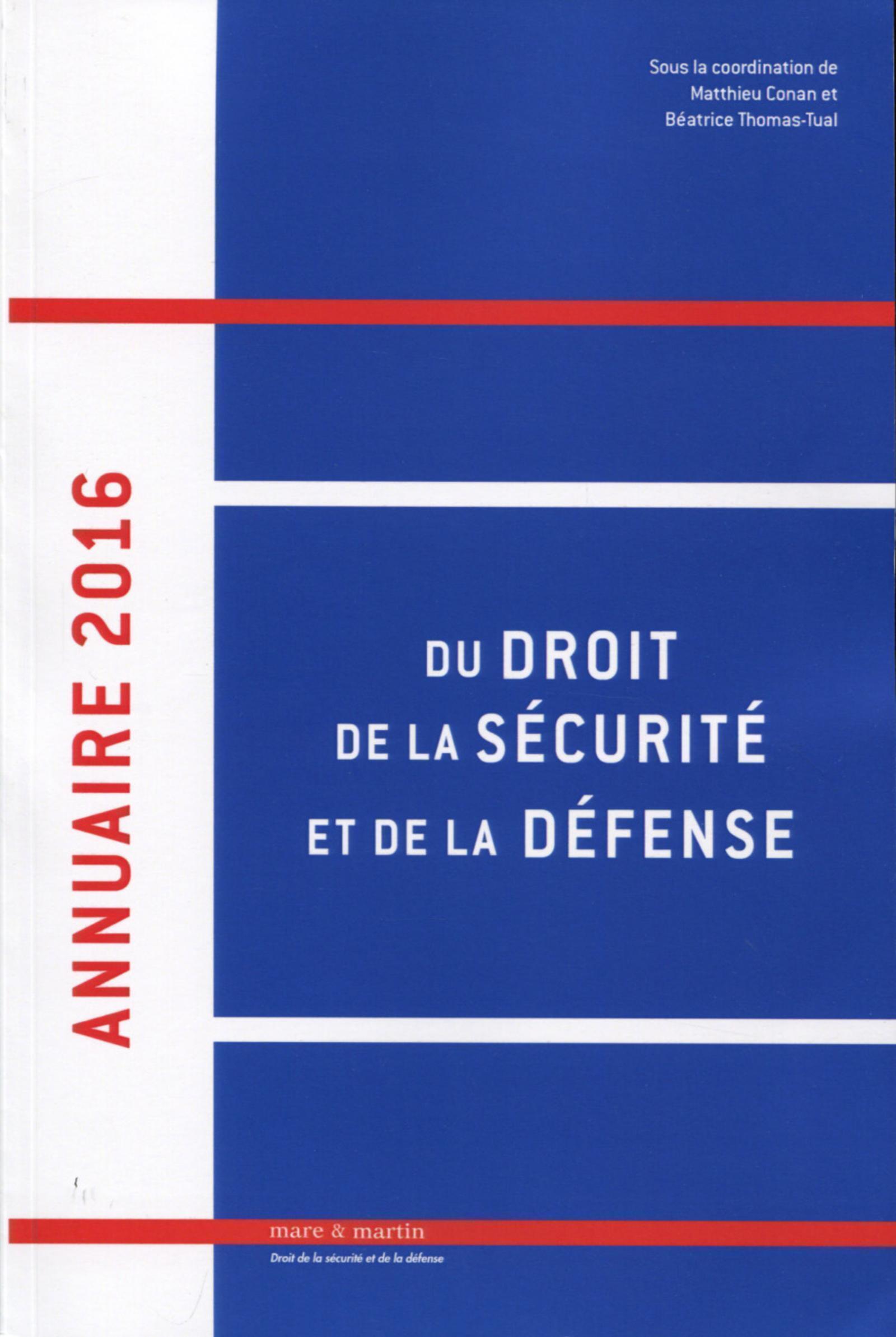 Annuaire 2016 du droit, de la sécurité et de la défense
