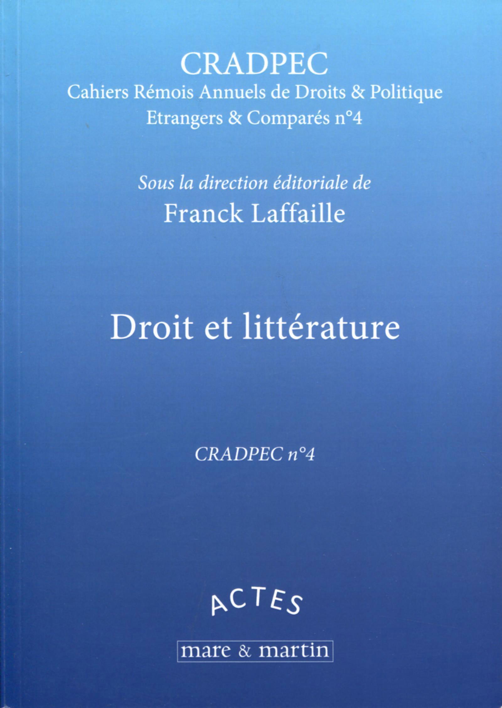Droit et littérature - CRADPEC n°4