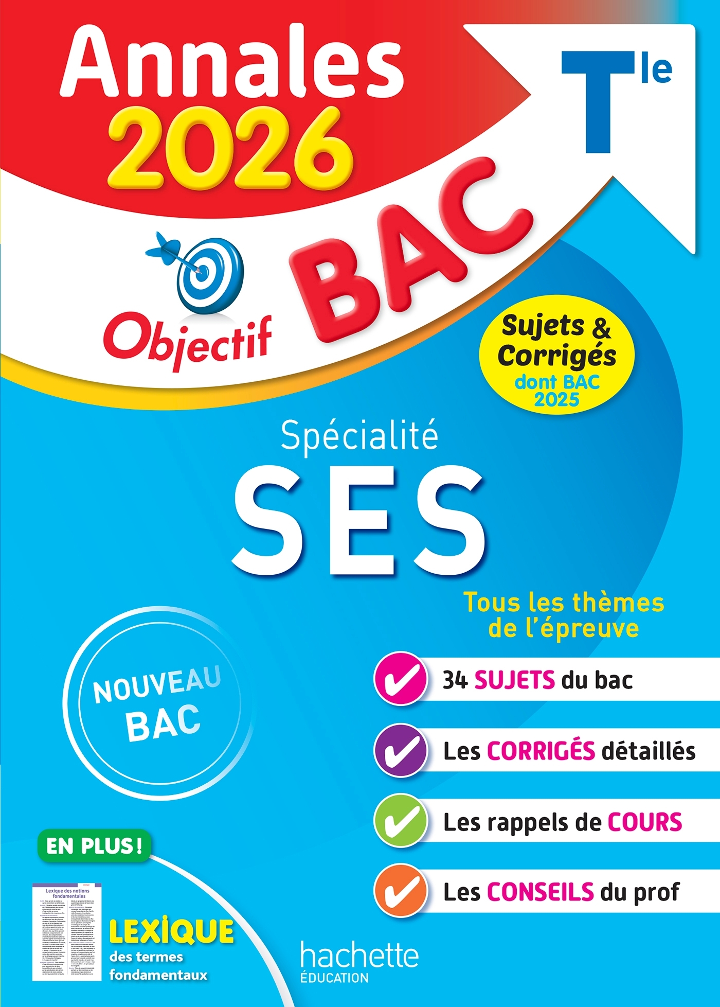 Annales Objectif BAC 2026 - Spécialité SES Tle - sujets et corrigés
