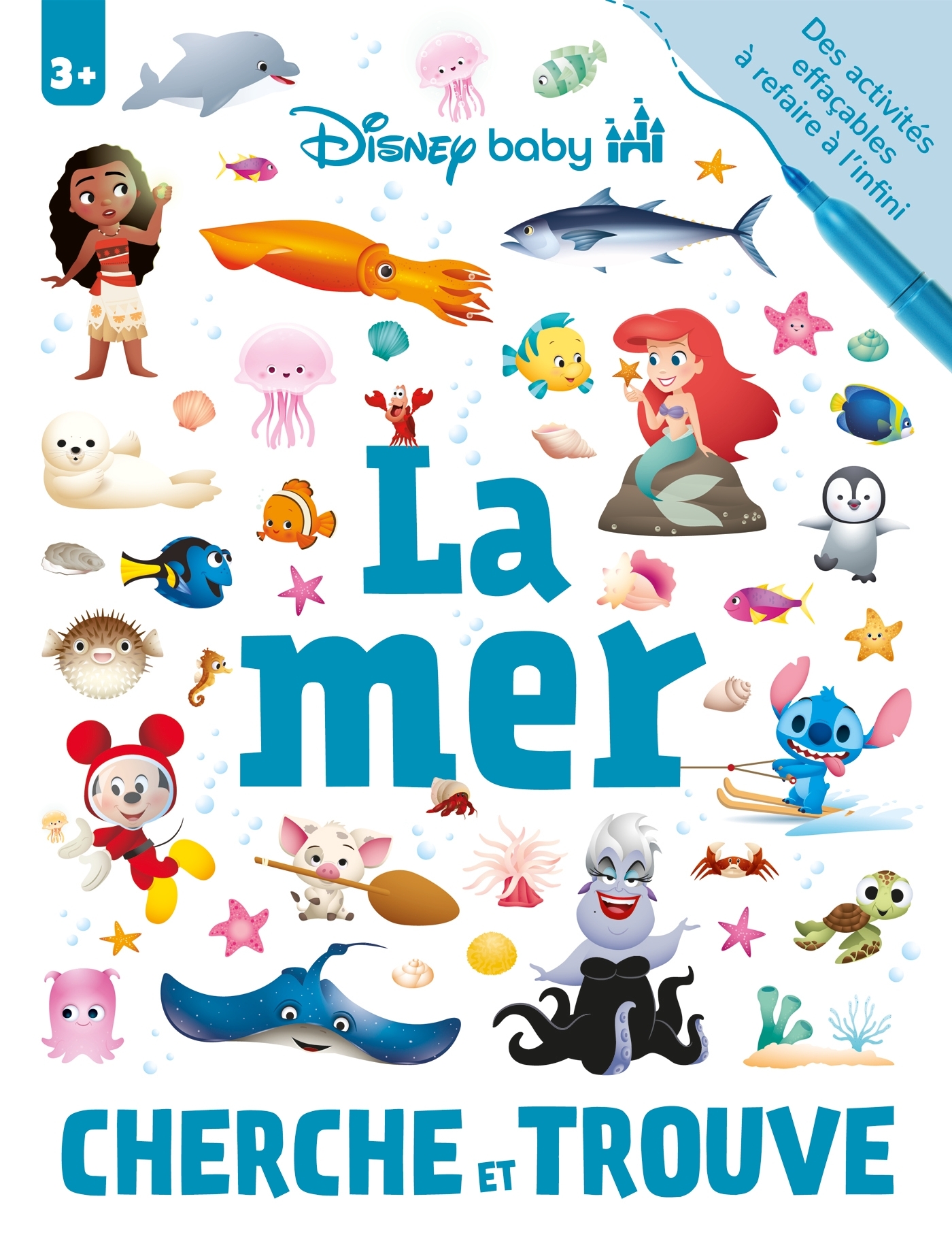 DISNEY BABY - Cherche et Trouve - Cahier de jeux effaçable - La Mer