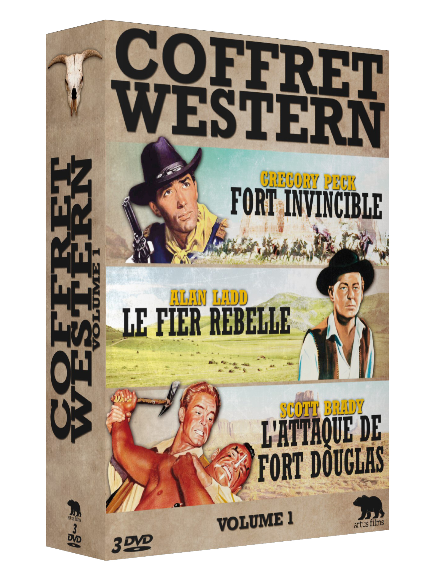 COFFRET WESTERN VOLUME 1 : FORT INVINCIBLE + L'ATTAQUE DE FORT DOUGLAS + LE FIER REBELLE