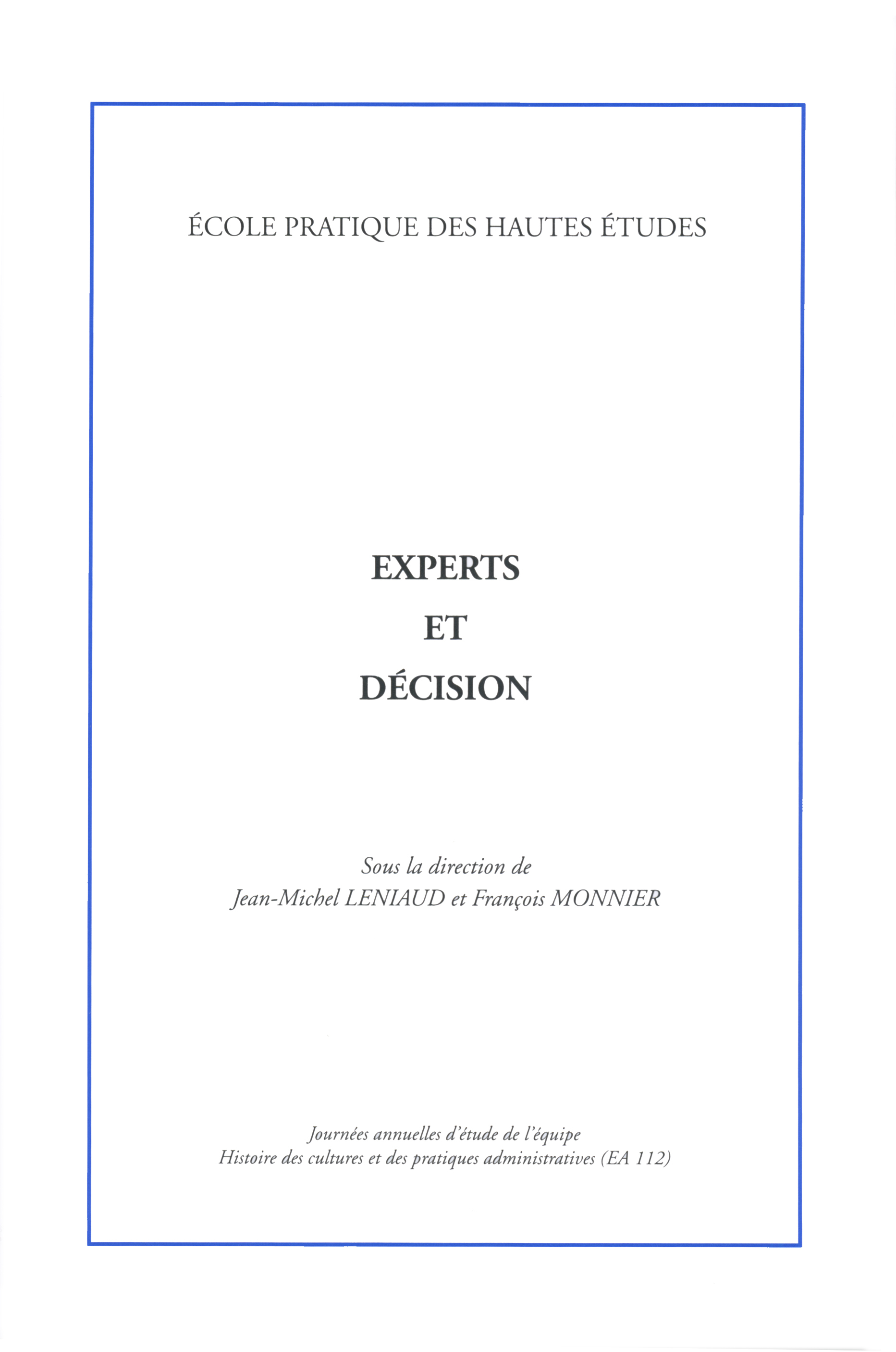 EXPERTS ET DECISION