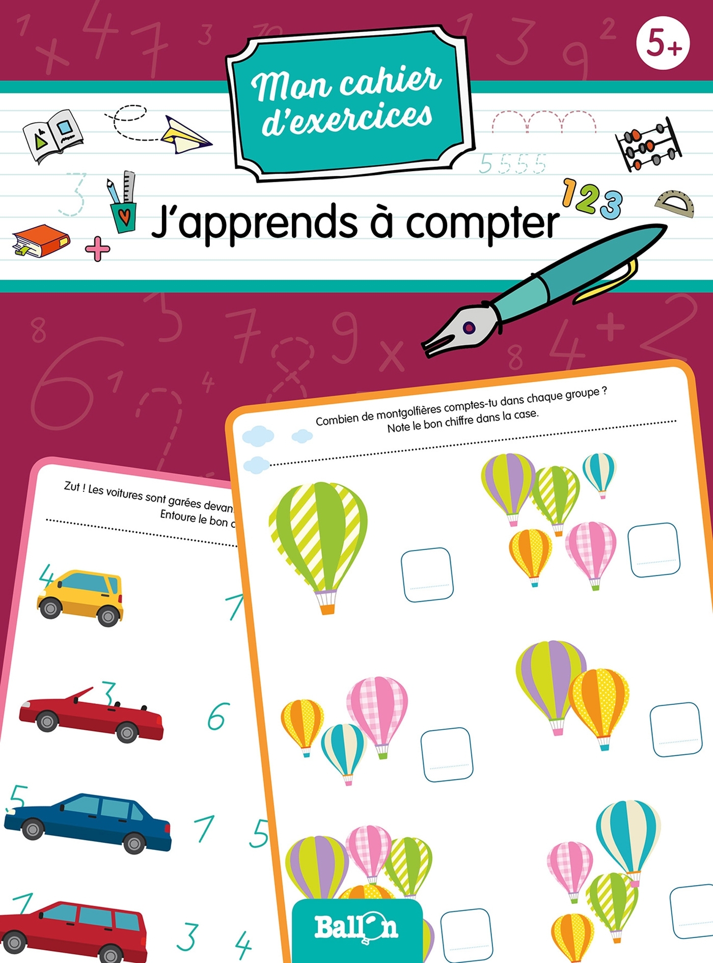 Mon cahier d'exercices (wipe and clean) - J'apprends à compter 5+