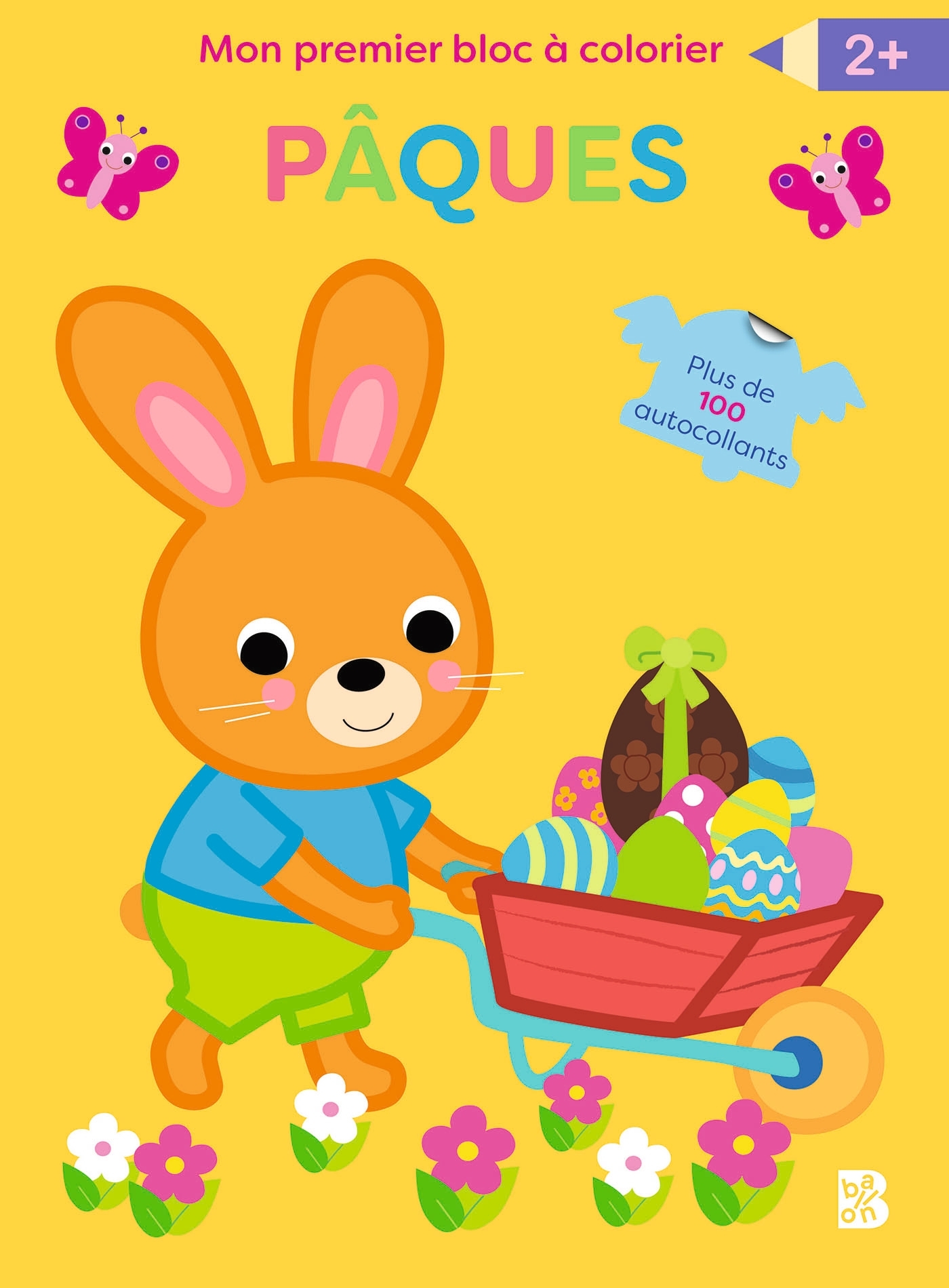 Bloc à colorier avec autocollants Pâques