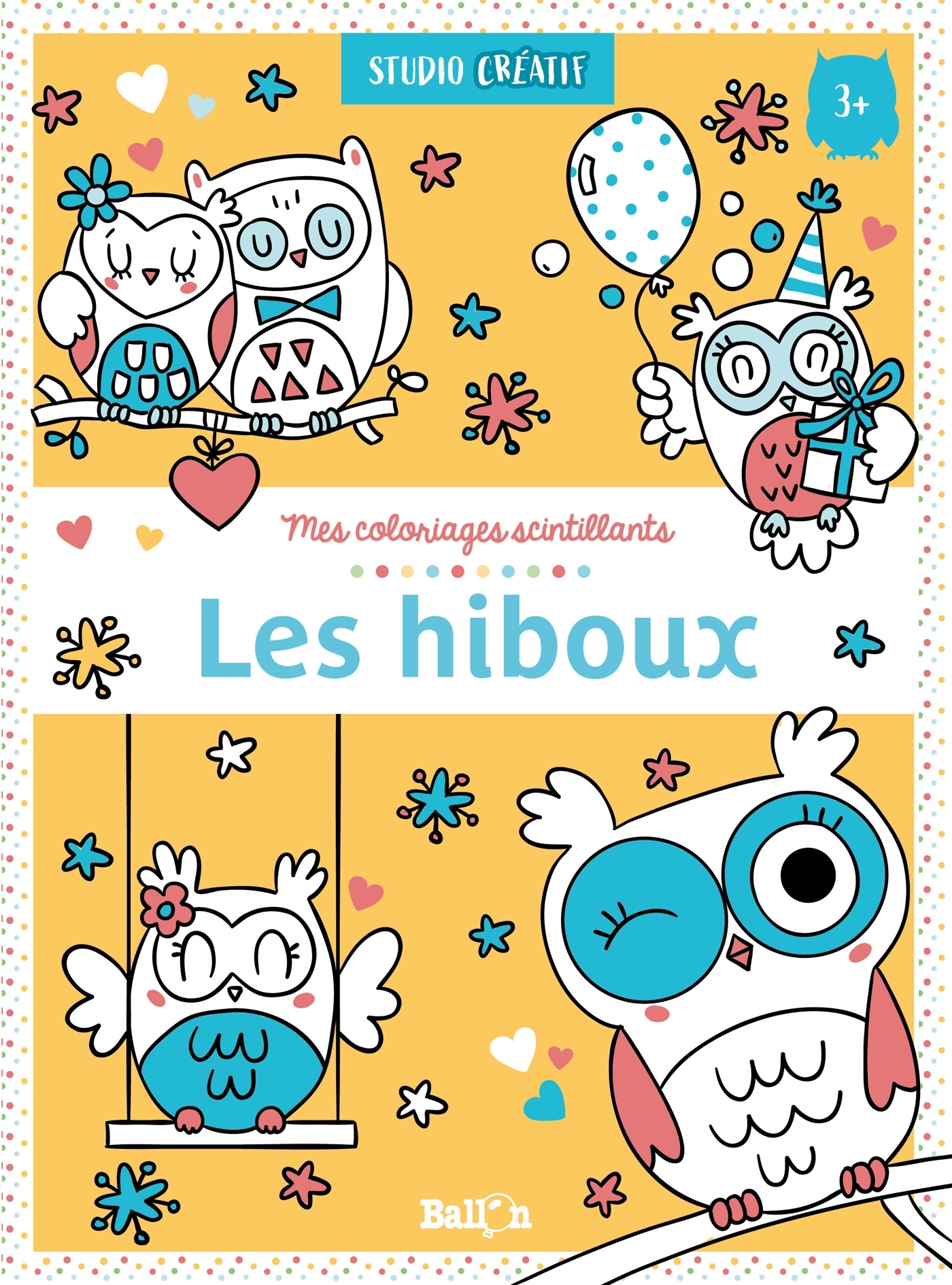 Coloriages scintillants - Les hiboux