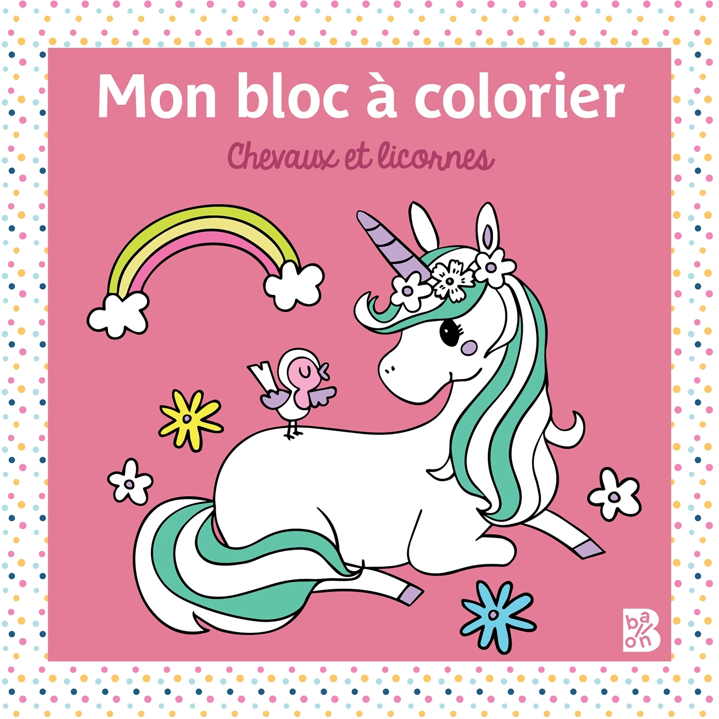 Mini bloc à colorier Au pays du calme les chevaux et les poneys