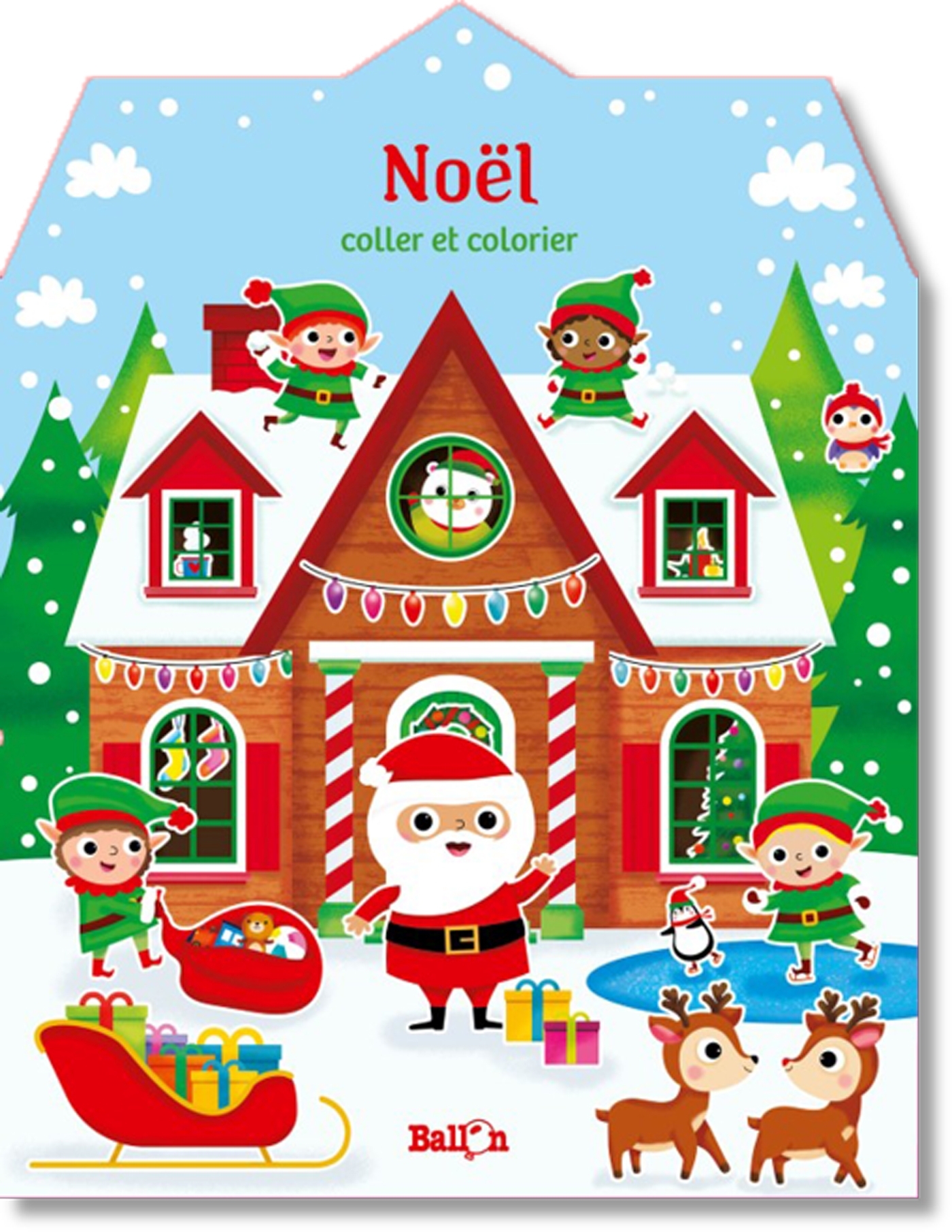 Ma maison - Noël - Coller et colorier