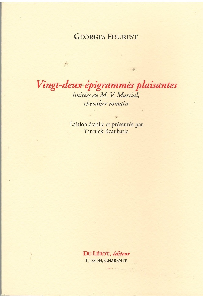 Georges FOUREST Vingt-deux épigrammes