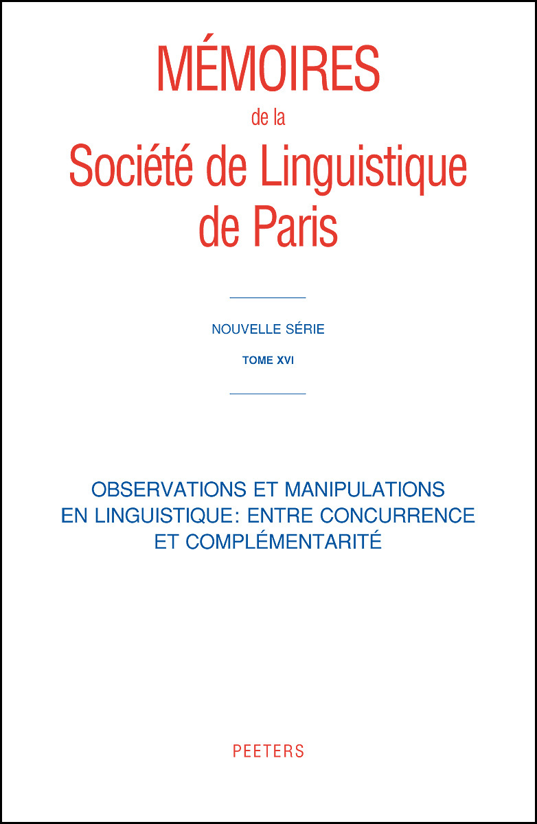 OBSERVATIONS ET MANIPULATIONS EN LIGUISTIQUE ENTRE CONCURRENCE ET COMPLEMENTARITE