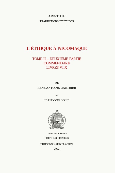 L'éthique à Nicomaque II, 2