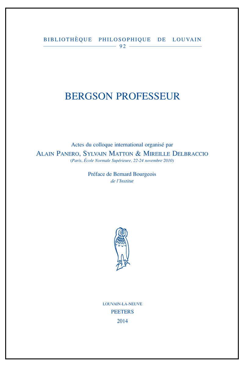 BERGSON PROFESSEUR
