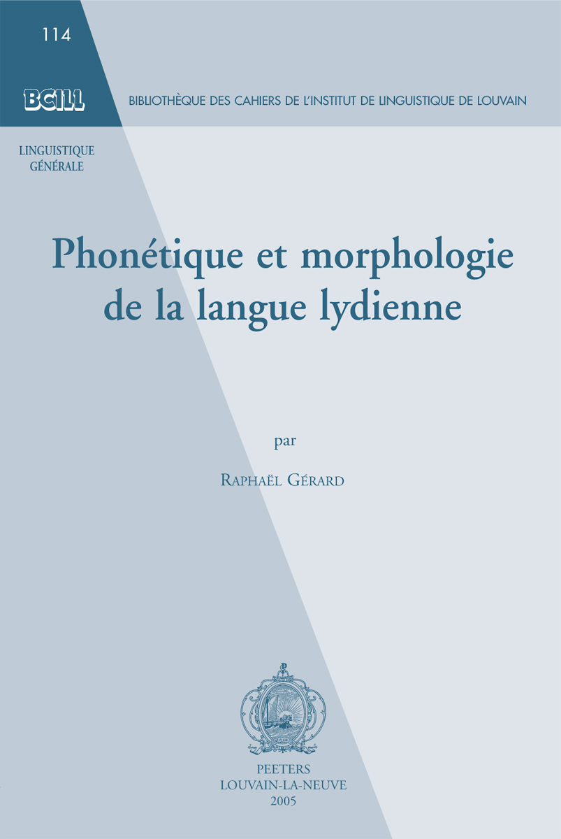 PHONETIQUE ET MORPHOLOGIE DE LA LANGUE LYDIENNE