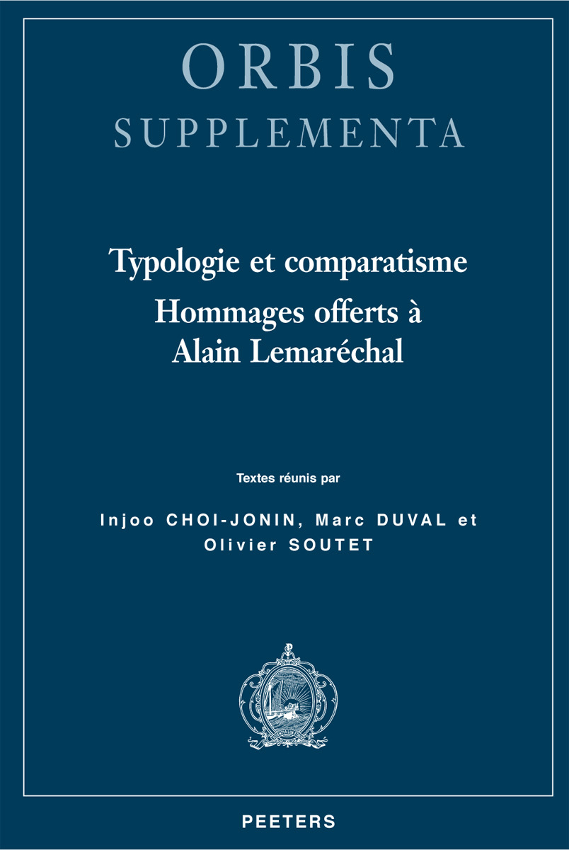 TYPOLOGIE ET COMPARATISME HOMMAGES OFFERTS A ALAIN LEMARECHAL