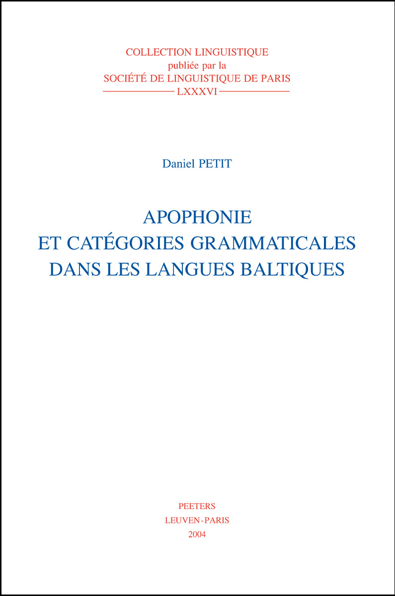 APOPHONIE ET CATEGORIES GRAMMATICALES DANS LES LANGUES BALTIQUES