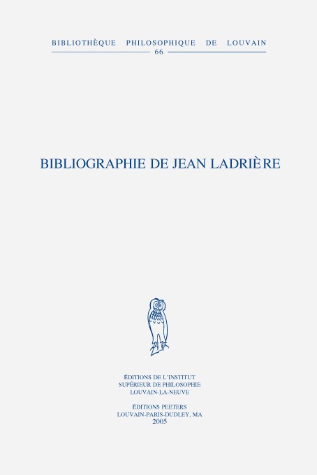 Bibliographie de Jean Ladrière