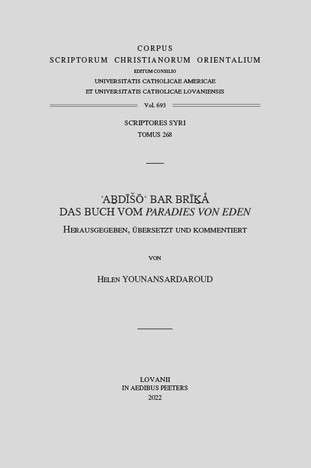 ‛Abdīšō‛ bar Brīkå. Das Buch vom 'Paradies von Eden'