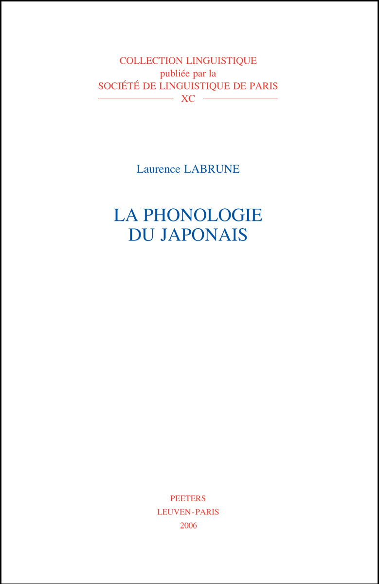 LA PHONOLOGIE DU JAPONAIS