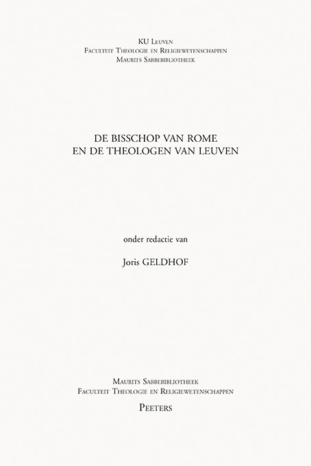 De bisschop van Rome en de theologen van Leuven