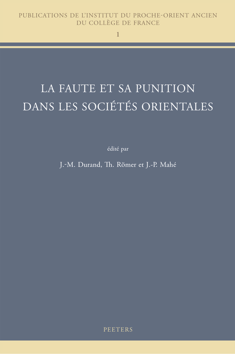 LA FAUTE ET SA PUNITION DANS LES SOCIETES ORIENTALES