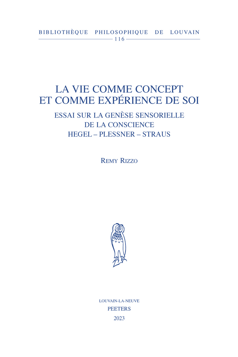 La vie comme concept et comme expérience de soi