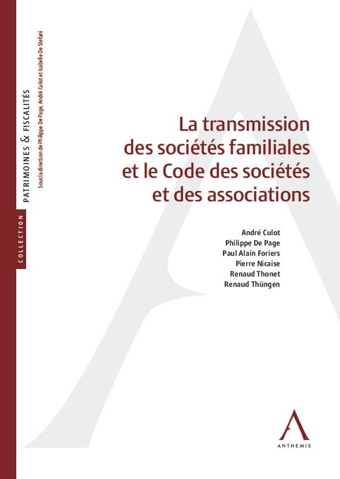 La transmission des sociétés familiales et le Code des sociétés et des associations