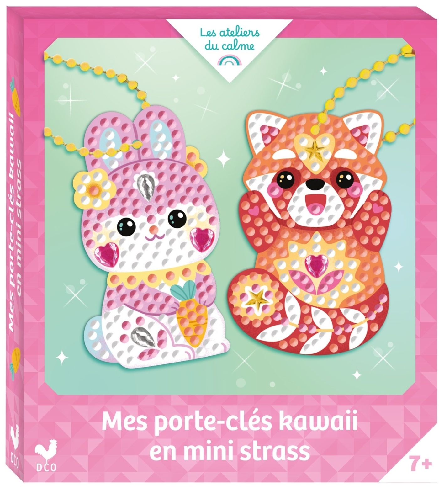 Mes porte-clés kawaii en mini strass - mini boîte avec accessoires