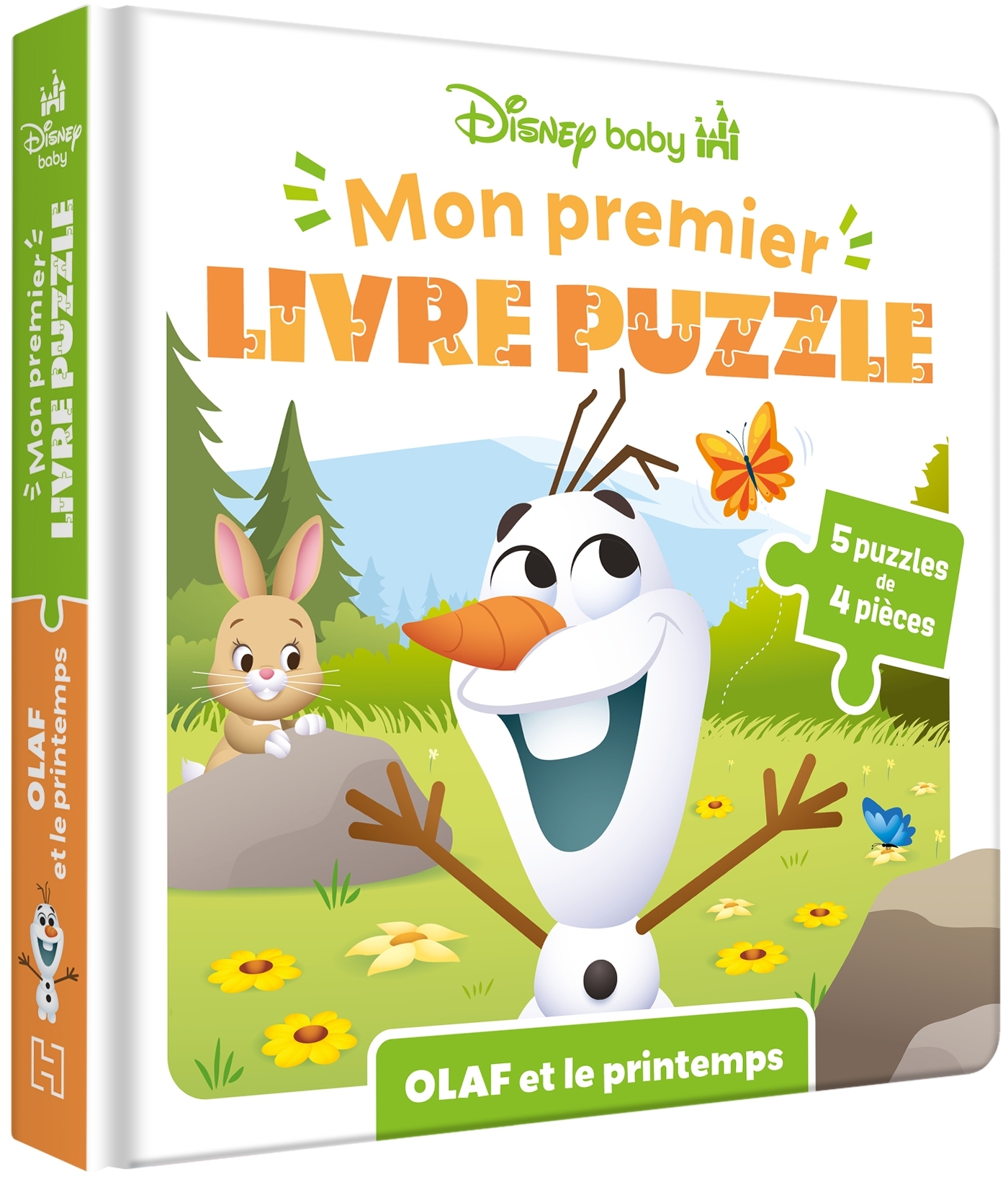 DISNEY BABY - Mon Premier livre puzzle - 4 pièces - Olaf et le Printemps